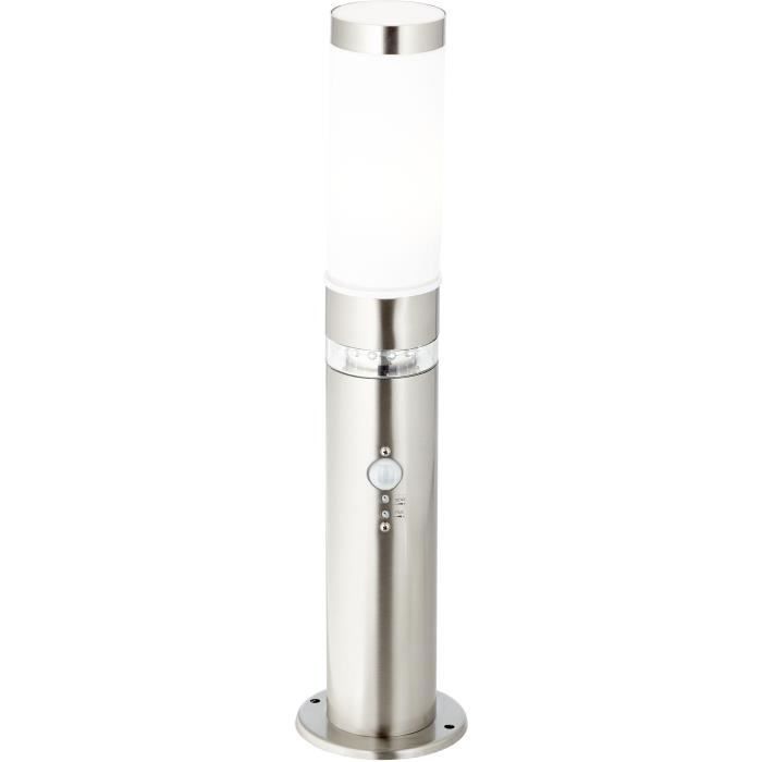 Bolardo exterior con sensor de movimiento - Brilliant - BOLE - 50x11,9cm - Casquillo E27 + LED integrado - Gris - IP44