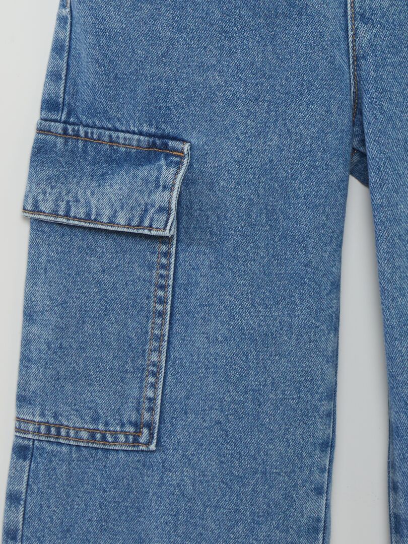 Vaqueros anchos con estampado floral - AZUL