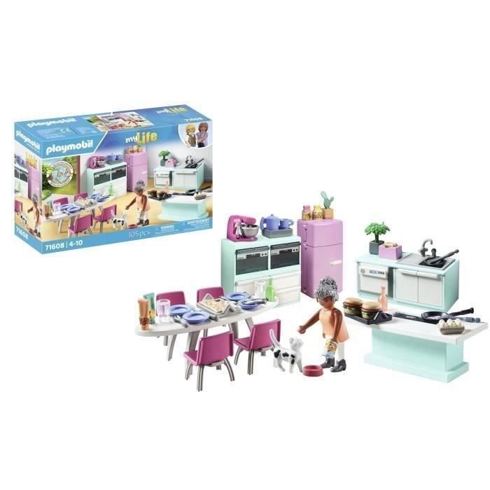 PLAYMOBIL 71608 Küche mit Kochinsel, Mein Leben, Architektenhaus, 105 Teile, ab 4 Jahren