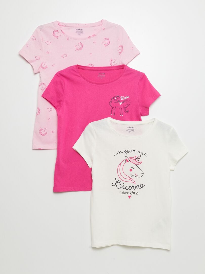 Set van 3 bedrukte T-shirts - WIT