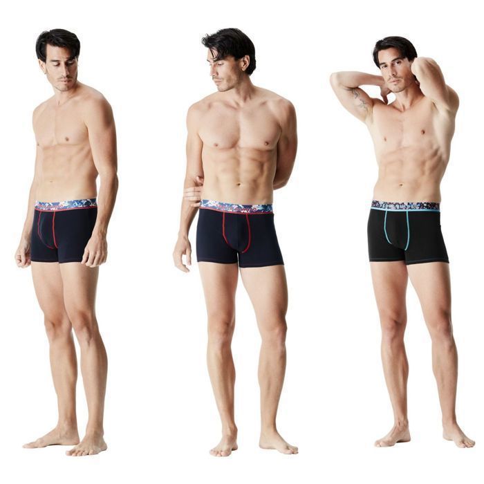 Serge Blanco Men's Boxer Shorts - Black (Pack of 6)