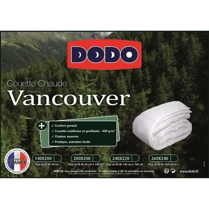 Edredón Vancouver Warm - 200 x 200 cm - 400 g/m² - Blanco - DODO