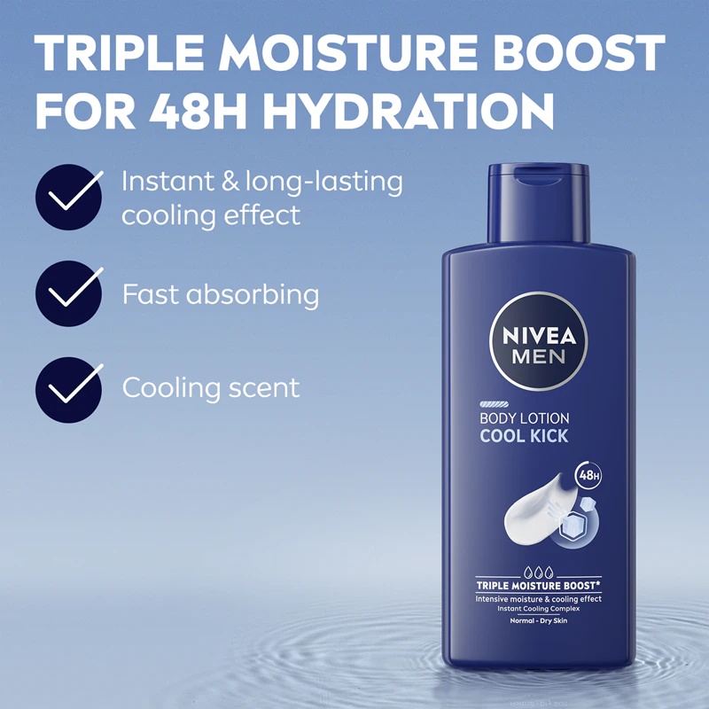 NIVEA MEN Cool Kick mitrinošais ķermeņa pieniņš
