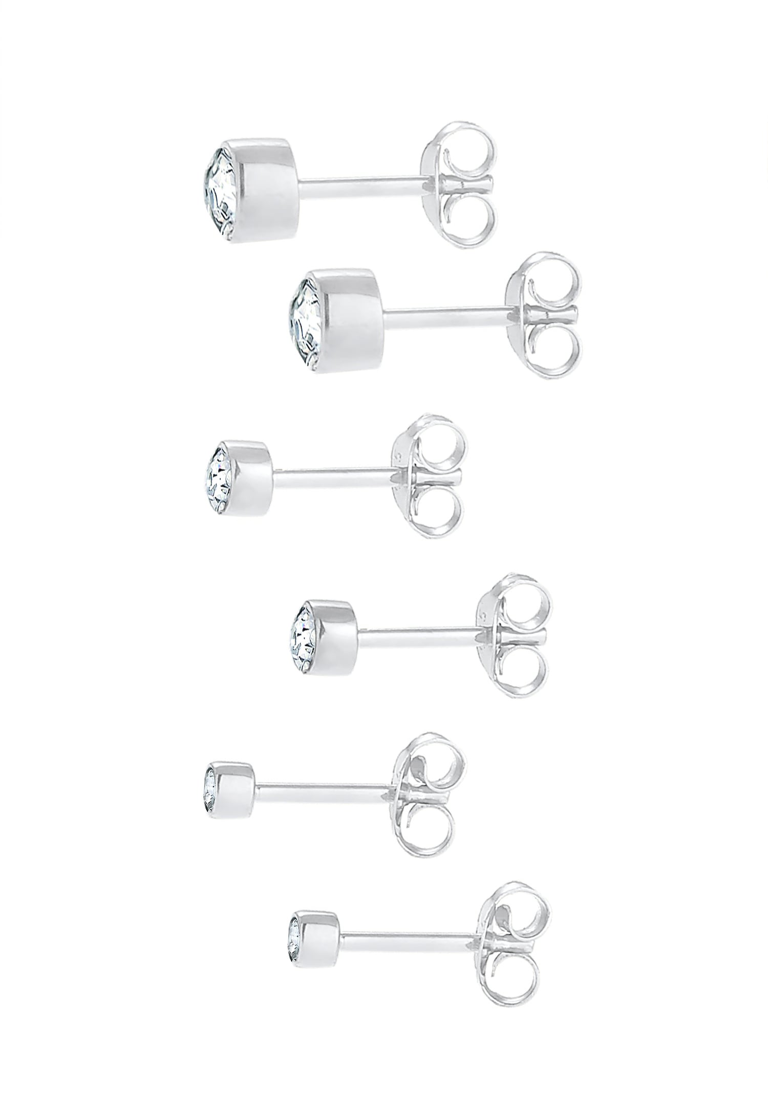 Elli Femmes Clous d'oreilles Set Étincelant avec Cristaux en Argent Sterling 925