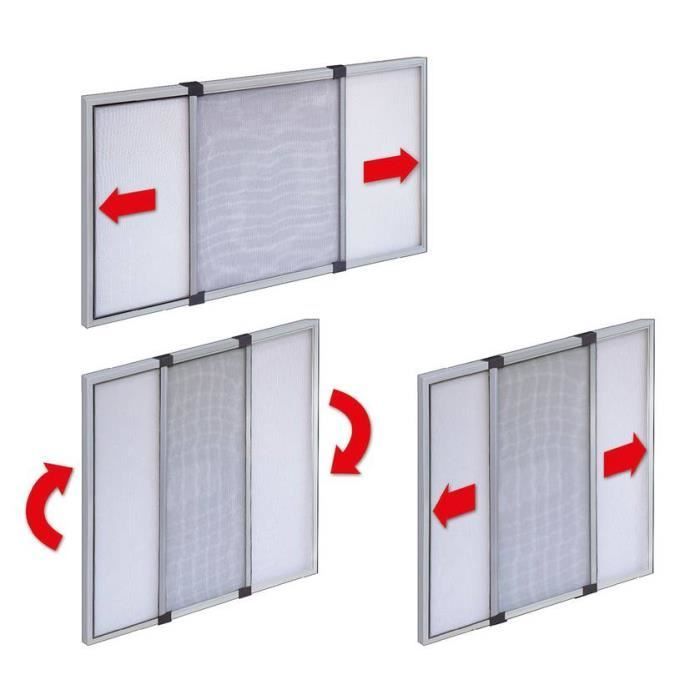 Erweiterbares Moskitonetz – TELESIO – 70 x 50 – Weiß – Aluminium – Verstellbar