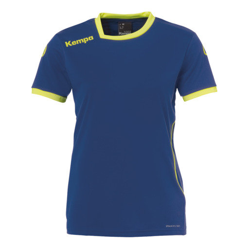  Curve Camiseta Mc De Mujer Azul Deep/Amarillo Fluor Kempa