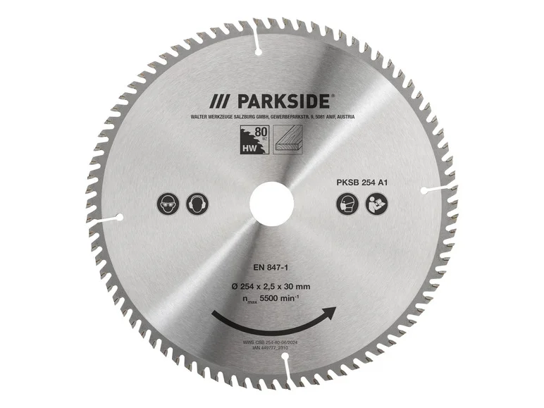 Lâmina de serra circular PARKSIDE® PKSB 254 A1, 10 polegadas