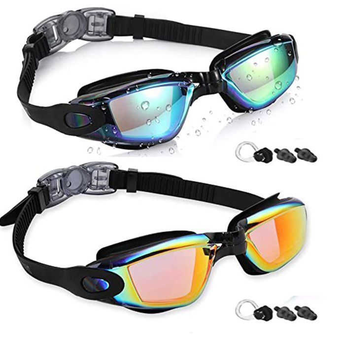 Gafas de natación - EINNENFFER - Pack de 2 - Protección UV - Lentes polarizadas - Comodidad ergonómica
