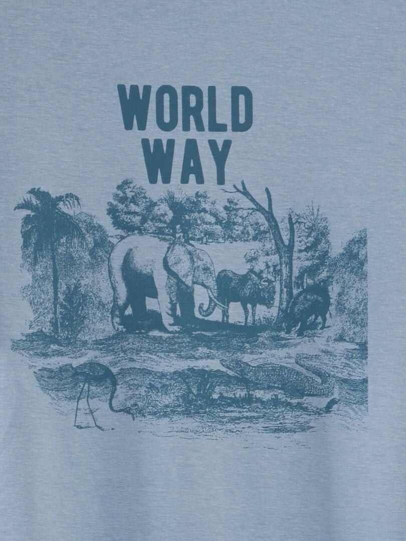 Bedrukt T-shirt - BLAUW