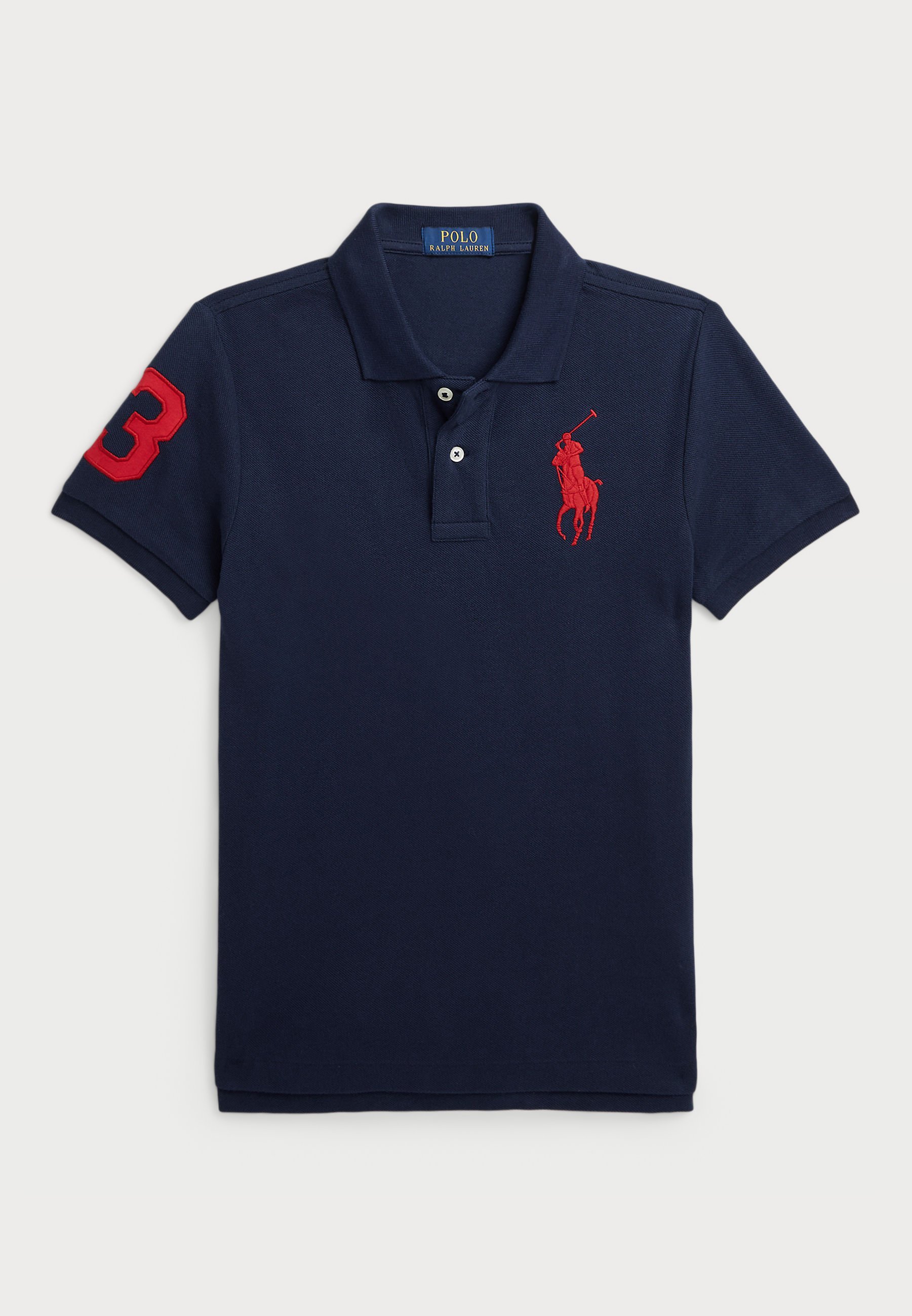 Polo Ralph Lauren Slim Fit Big Pony katoenen mesh poloshirt - Poloshirt - verfijnd marineblauw