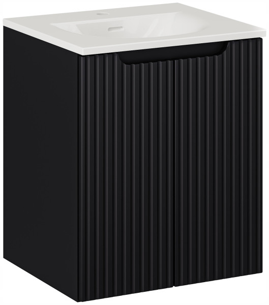 CZARNA szafka łazienkowa z umywalką 50 cm NOVA BLACK 82-50