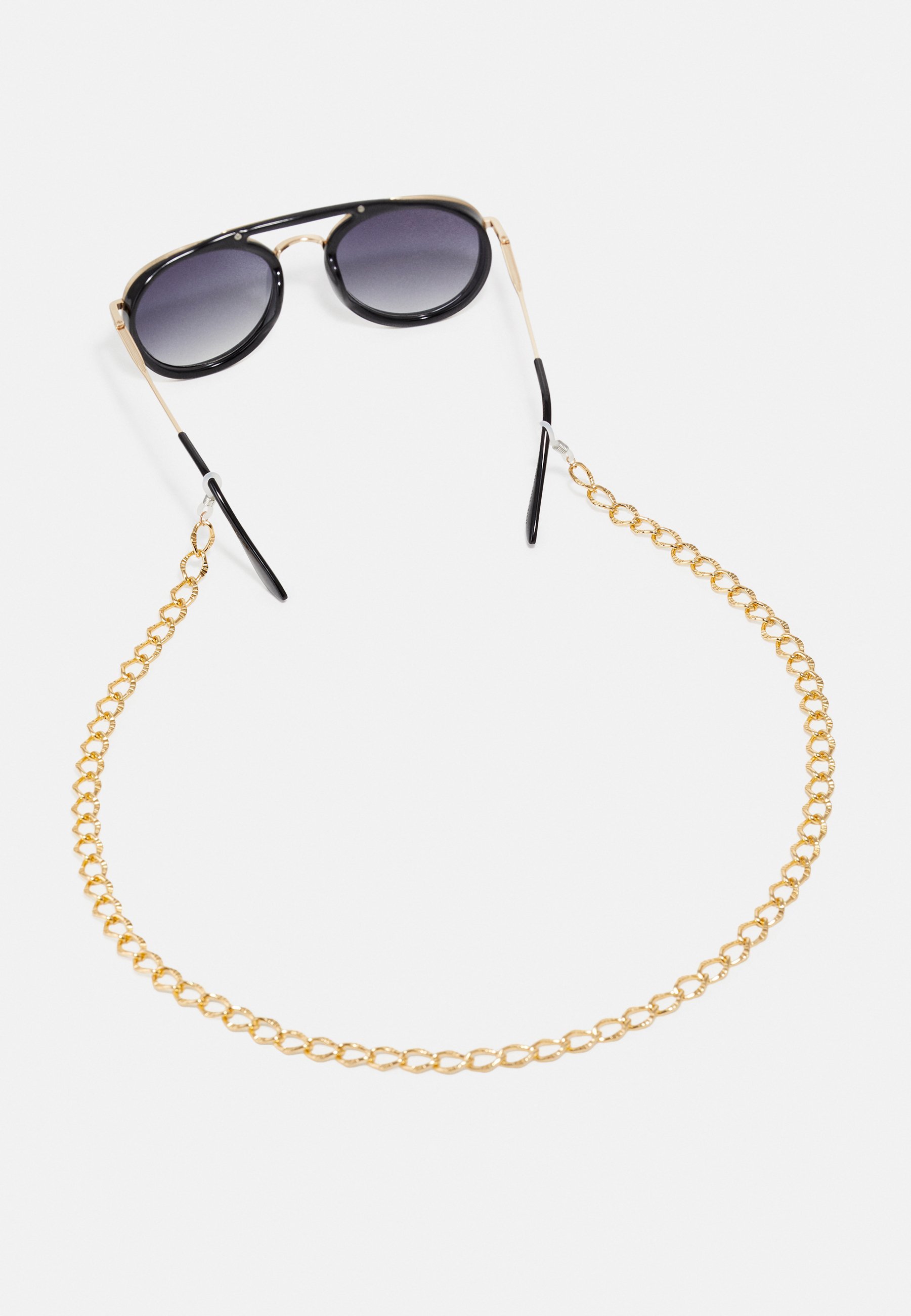 Lunettes de soleil Urban Classics Ibiza avec chaîne unisexe - Noir/doré