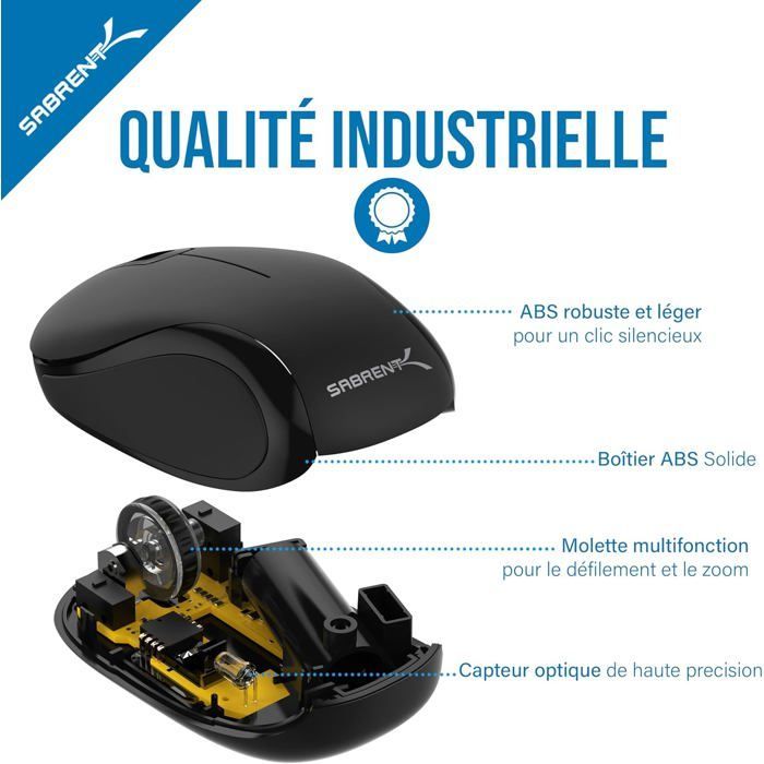 Ratón inalámbrico TRAHOO, ratón para juegos con receptor USB, 1200 DPI, clic silencioso, ratón óptico para ordenador [J126]