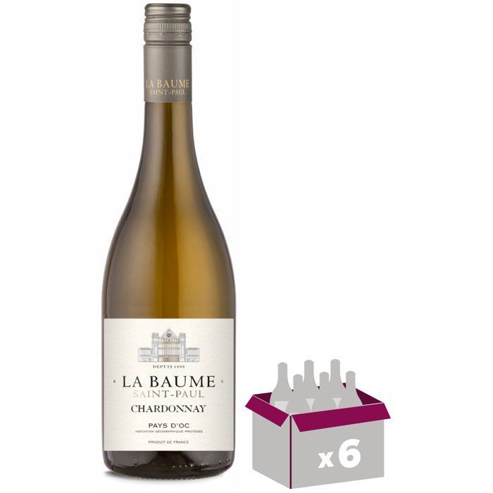 La Baume Saint-Paul  Pays d'Oc Chardonnay - Vin blanc de Languedoc-Roussillon 2023 x6