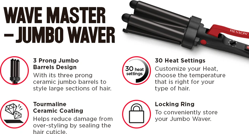 Prancha de ondulação Revlon Beauty Wave Master Jumbo