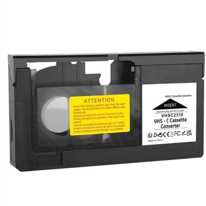 Cassette Converter Adapter - OKZ - VHS-C Compatible - SVHS-C Compatible - AA Battery Operated - Black