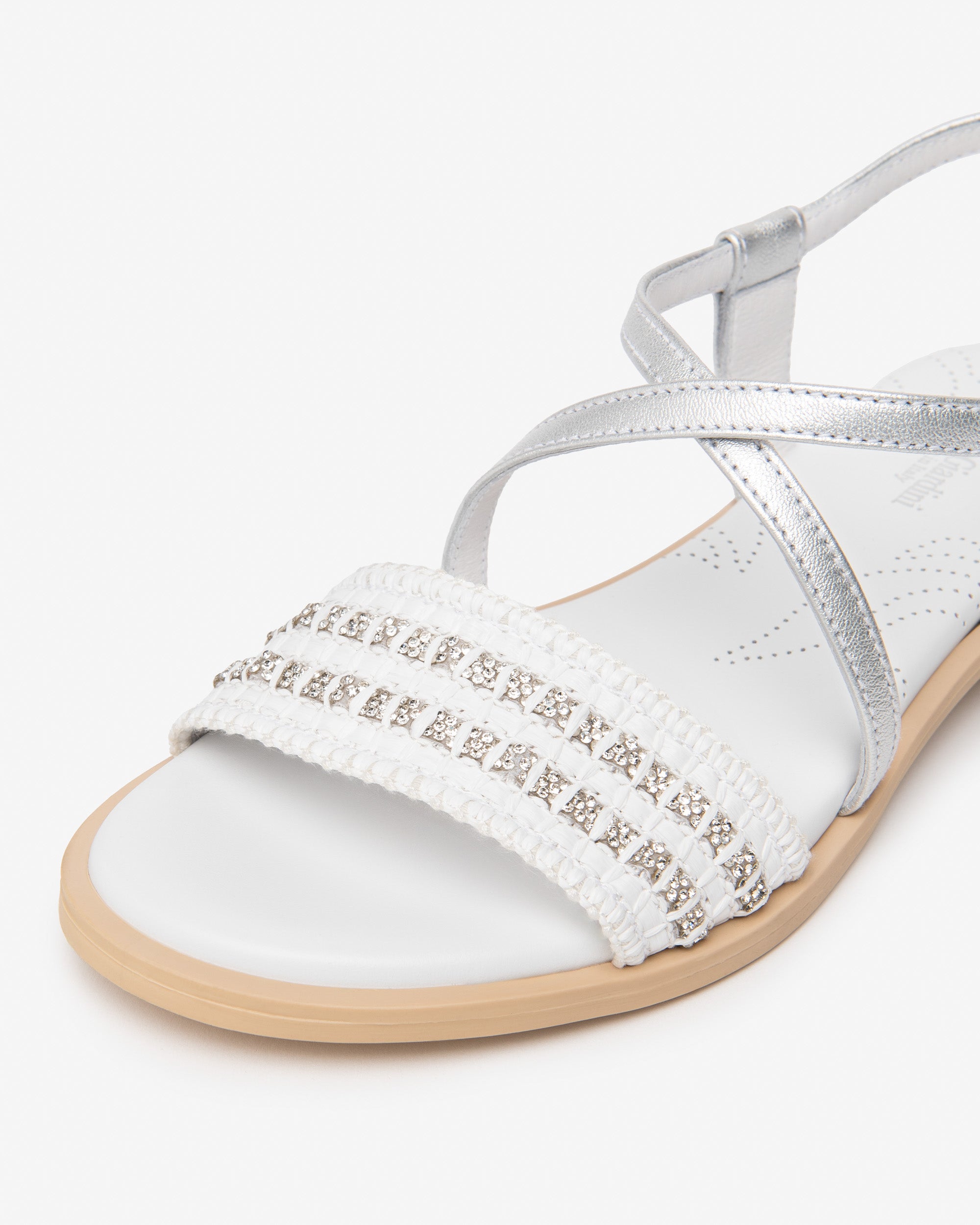  Damen-Sandalen aus Leder und Stoff