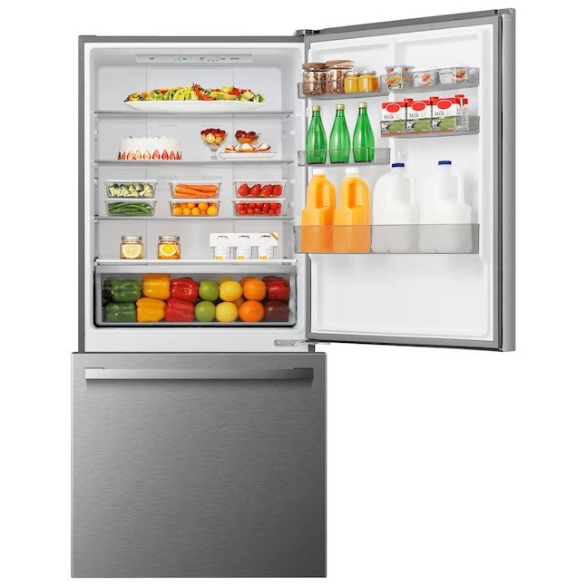 Hisense 17.2 cu ft inbouwkoelkast met vriesvak onderin (vingerafdrukbestendig roestvrij staal) ENERGY STAR