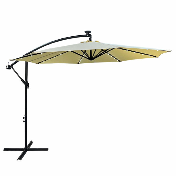 Parasol ogrodowy MILIN beżowy LED  300x300x245 cm