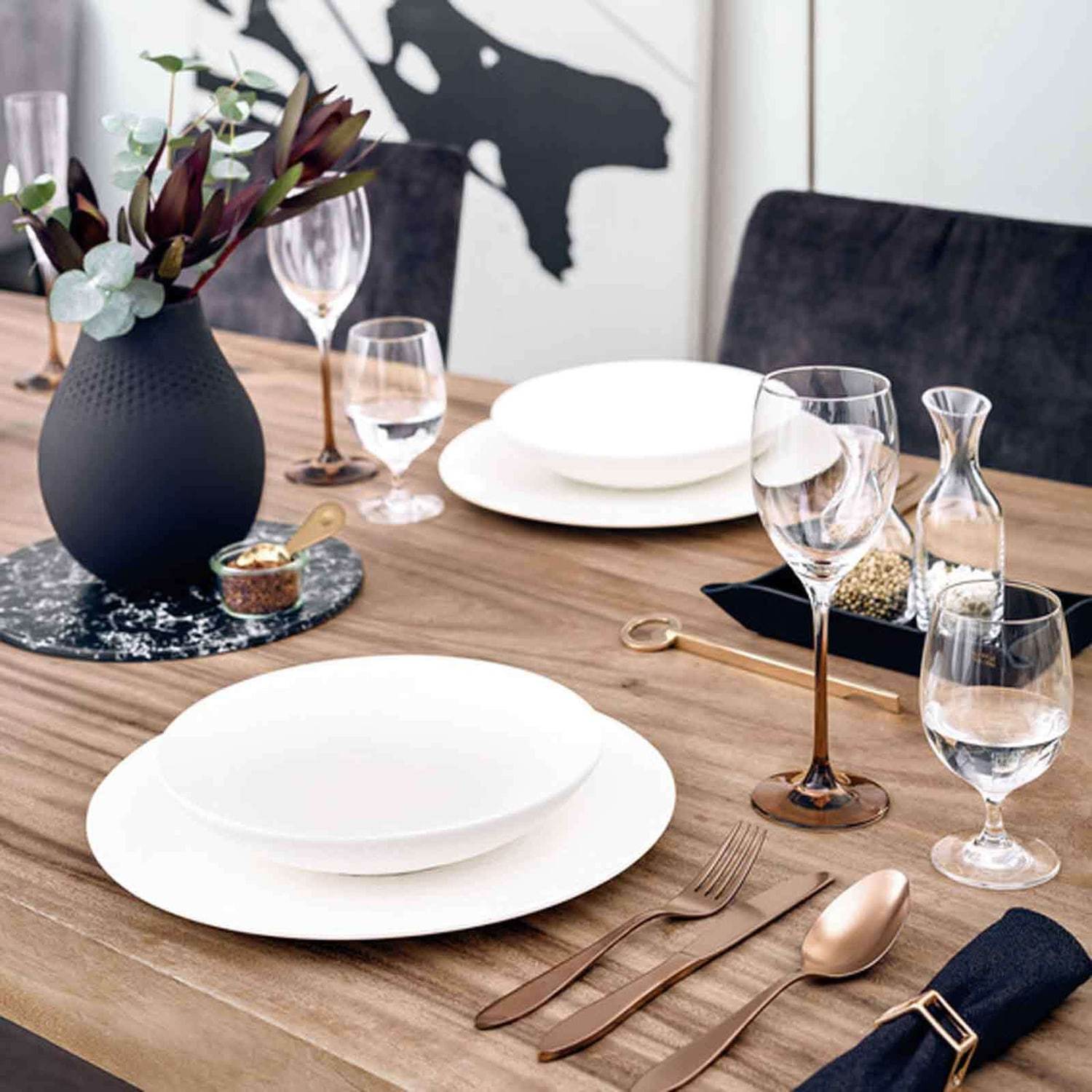 Villeroy & Boch galda piederumu komplekts, sākuma komplekts, 6 daļas. EK ražots Rock Blanc – 1 daļa