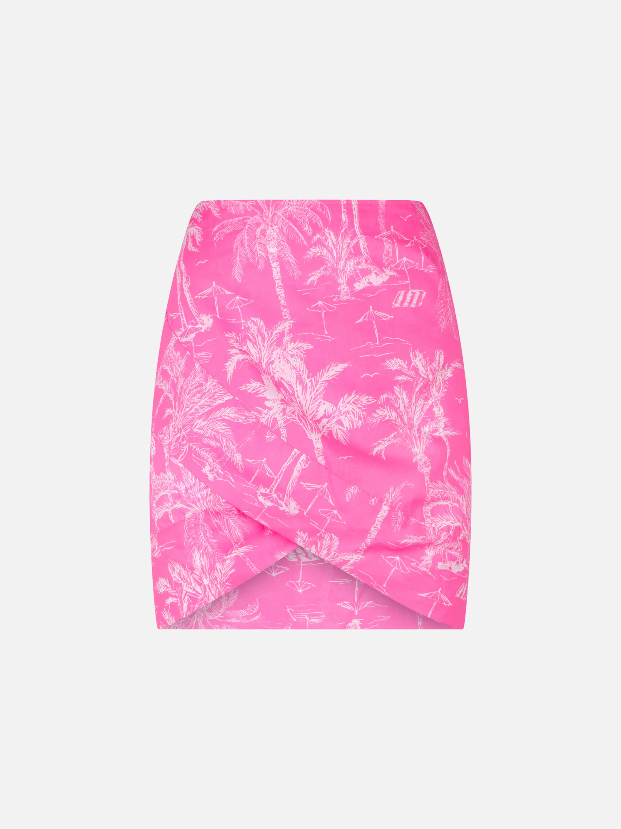 Baumwoll-Minirock für Damen mit Toile-de-Jouy-Muster