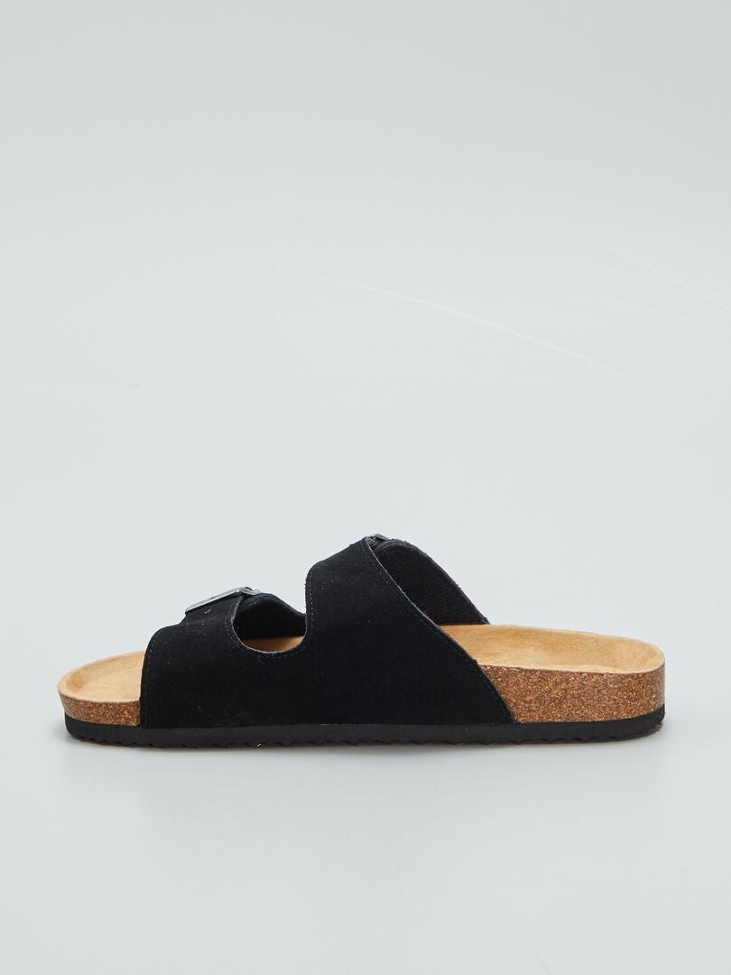 Mules com fivelas de metal - PRETO