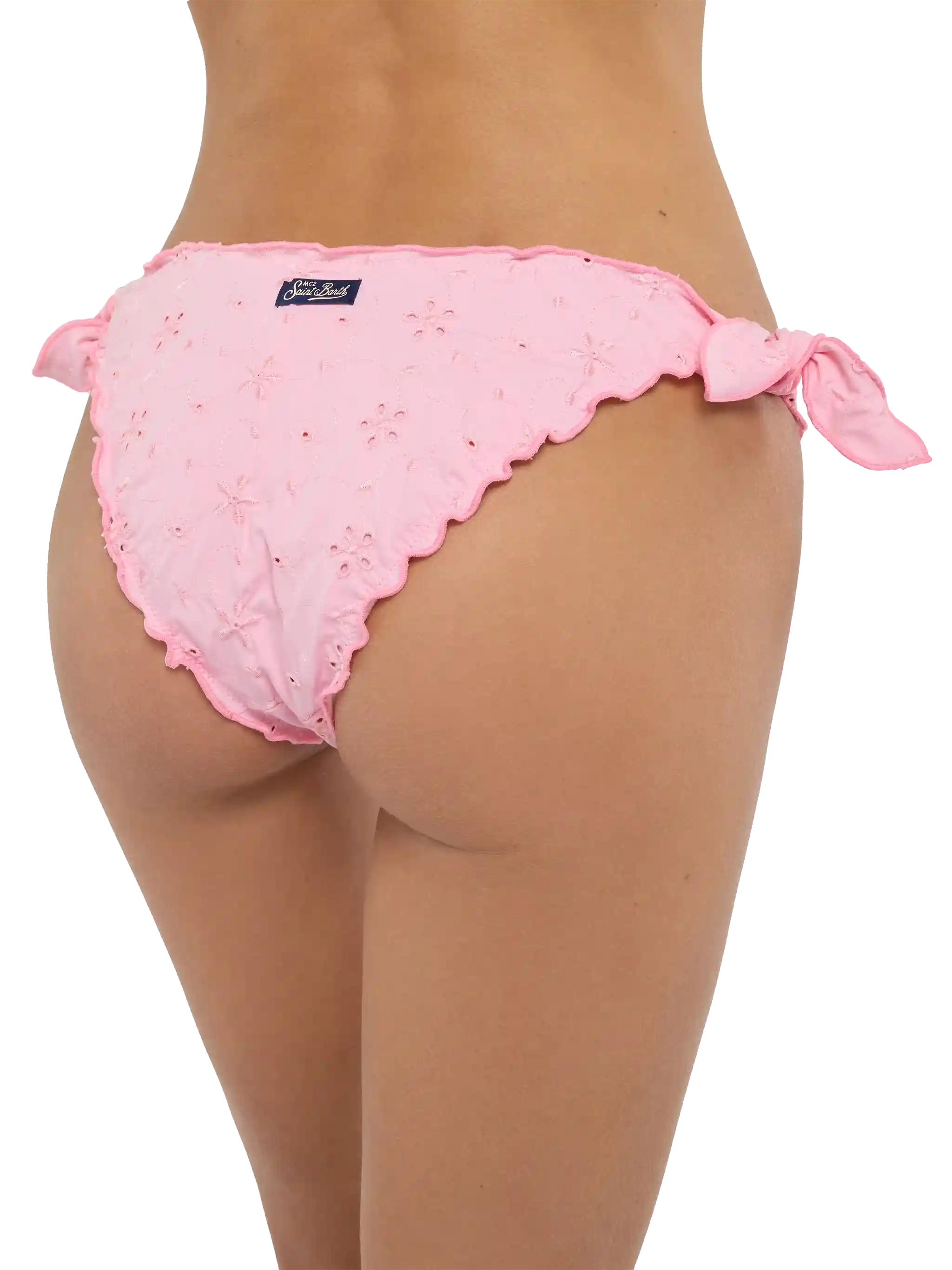 Braguita de playa clásica Moon en encaje rosa Sangallo