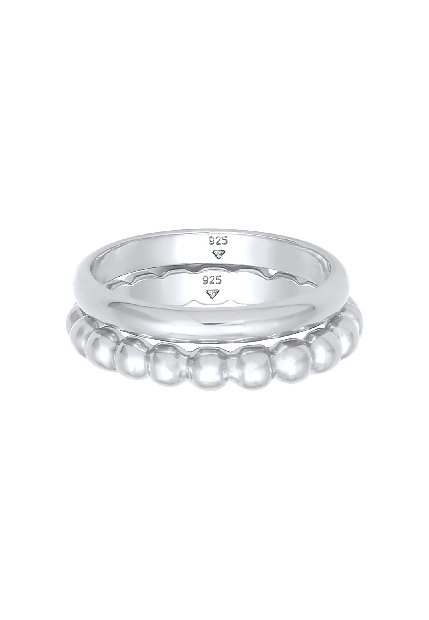 Elli Bague pour dames Duo Basic Ball Trend Basic en argent sterling 925