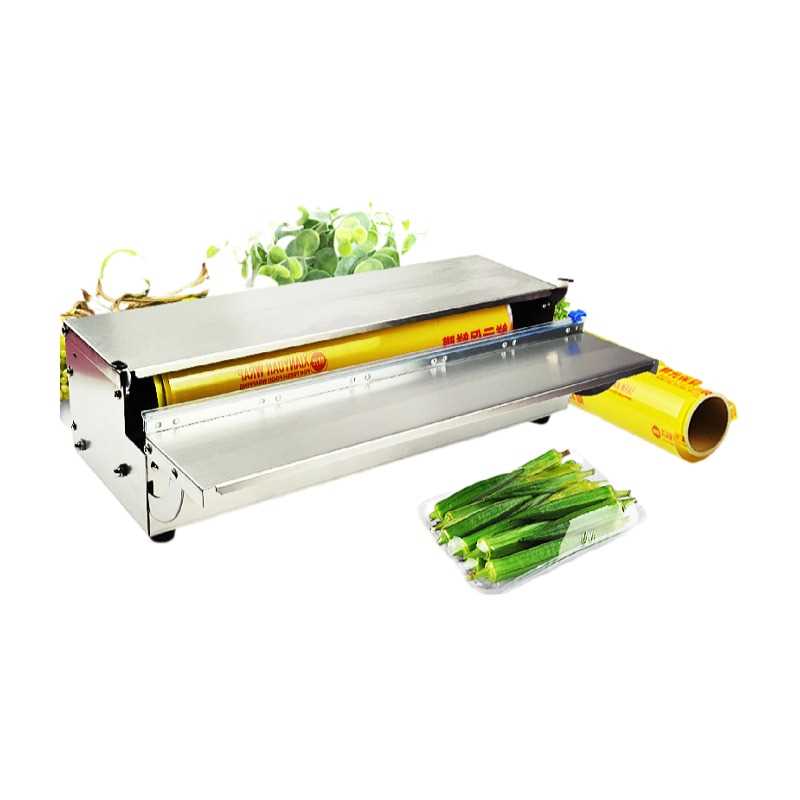 machine d'emballage manuelle pour barquettes de film étirable PVC pour légumes et viande