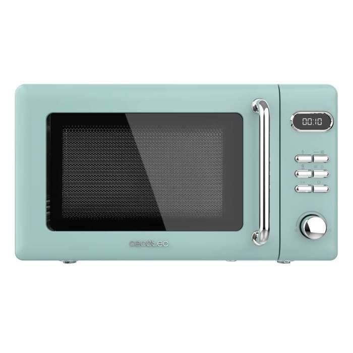 Horno microondas Cecotec de 20 litros con grill ProClean 5110, color verde retro.