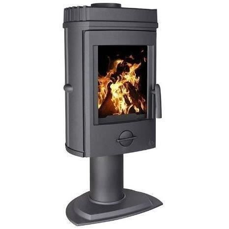 Estufa de leña INVICTA Mesnil - Potencia óptima: 8 kW - Potencia máxima: 12 kW - Leña de hasta 34 cm - Hierro fundido - Fabricada en Francia - Diseño ecológico
