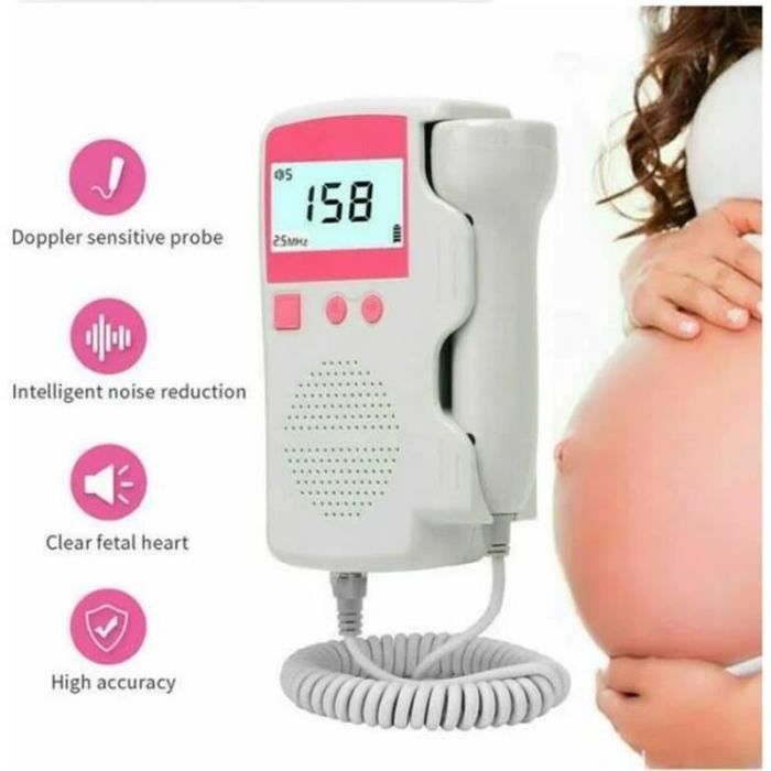 LEXLIFE Doppler foetale monitor met lcd-scherm en foetale hartslagdetectie - Luister naar de hartslag van de baby, prenatale hartslag