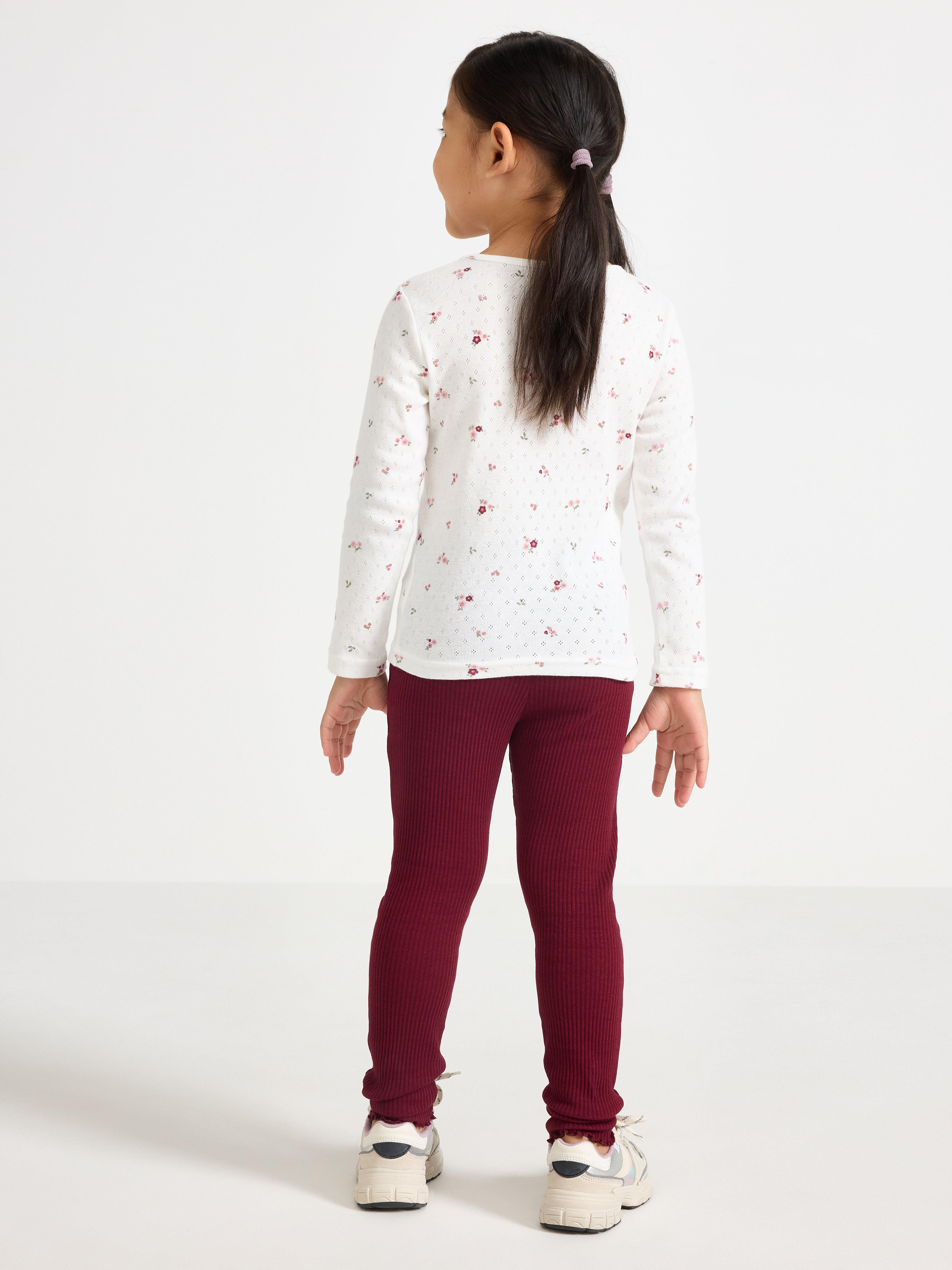 Žebrované legíny Dk dusty red