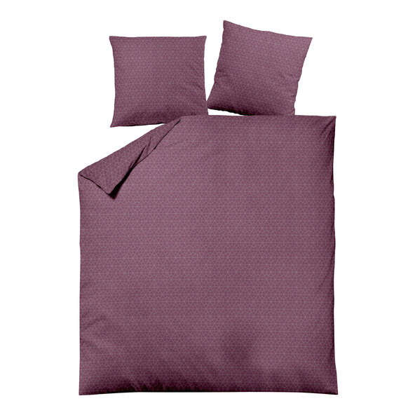Lenjerie de pat din flanel Jacquard 200/220 + 2x80/80 cm, model fagure de miere bordo