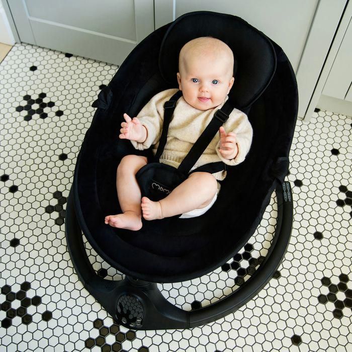 MoMi KENANI ONYX – Electric Baby Swing – Bluetooth – Remote Control – Toys Included – LED Screen – Black