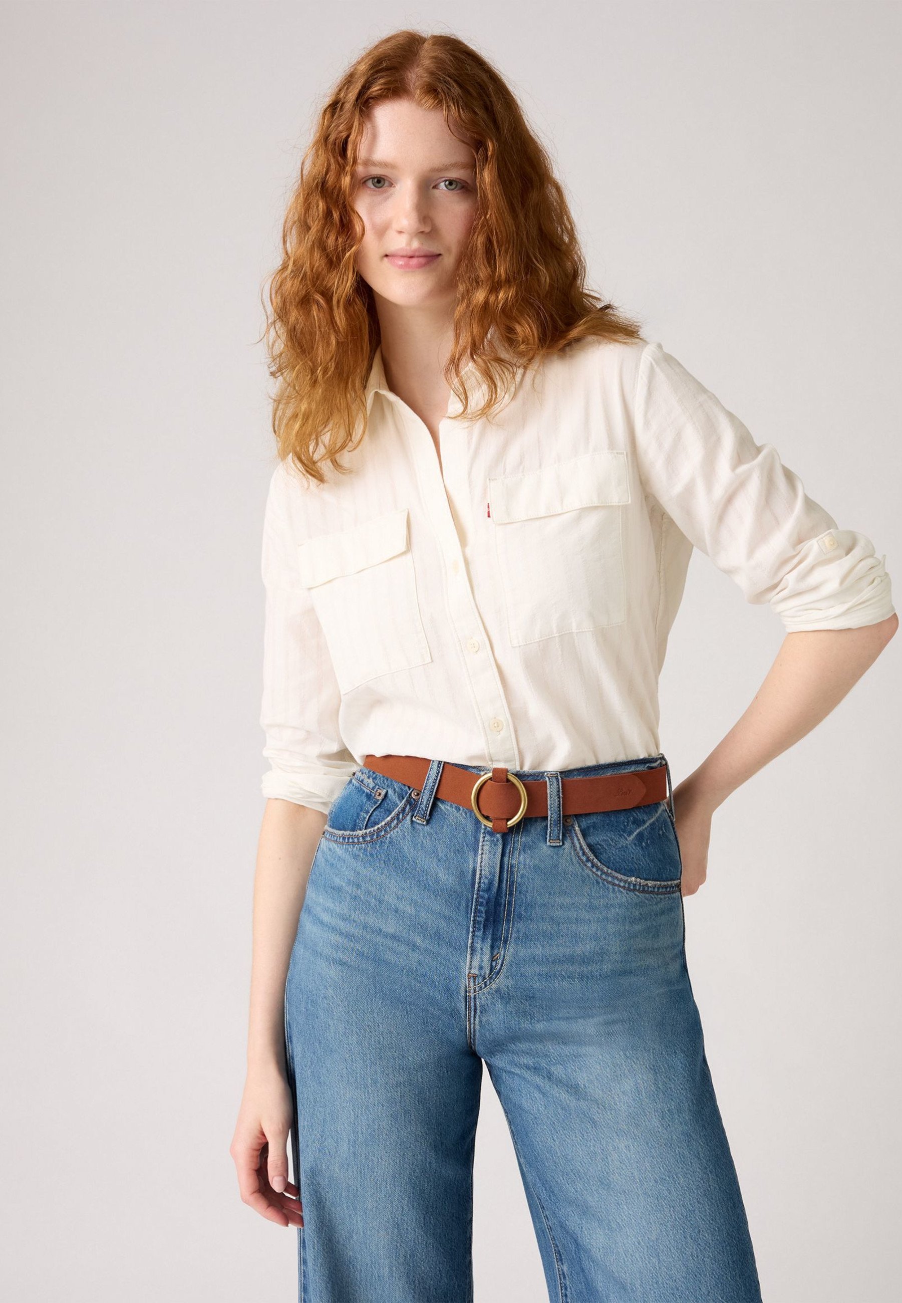 Anello a O Levi's® - Cintura business - pelle marrone