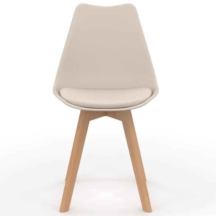 IDMARKET Lot de 6 chaises scandinaves SARA beige pour salle à manger