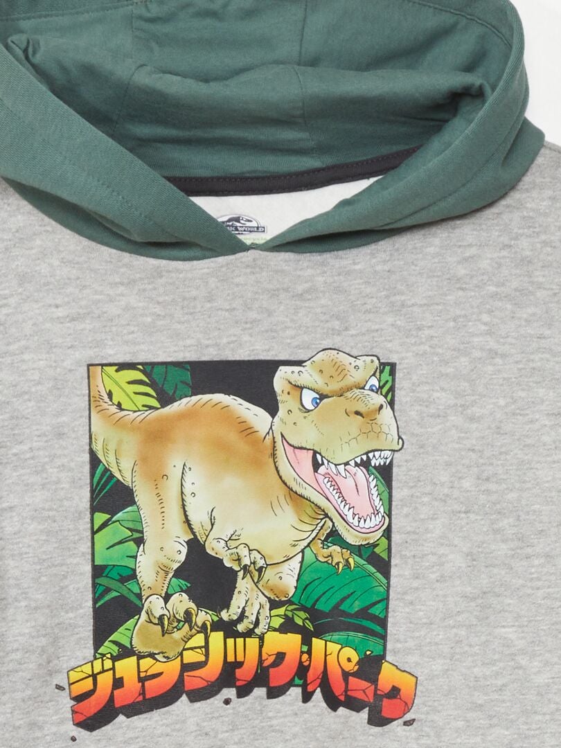 Bluza z kapturem Jurassic Park – szara