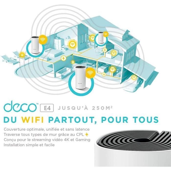 TP-Link Deco Whole Home Mesh WiFi, copertura WiFi a 250 Mbps, compatibile con tutti i decoder Internet, Deco E4 (confezione da 3)