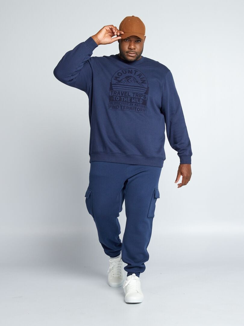 Calça de moletom estilo jogger - Azul e Preta