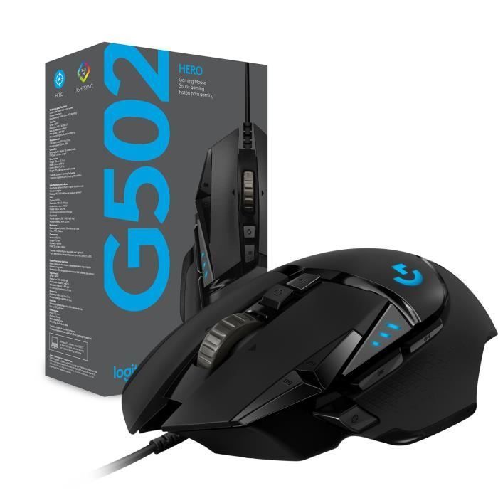 Gamingmuis - Bedraad - Logitech G - G502 Hero - Zwart