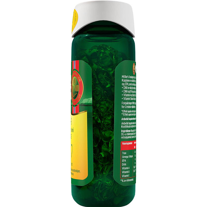 Capsules d'huile de foie de morue Möller's Omega-3 160 pièces.
