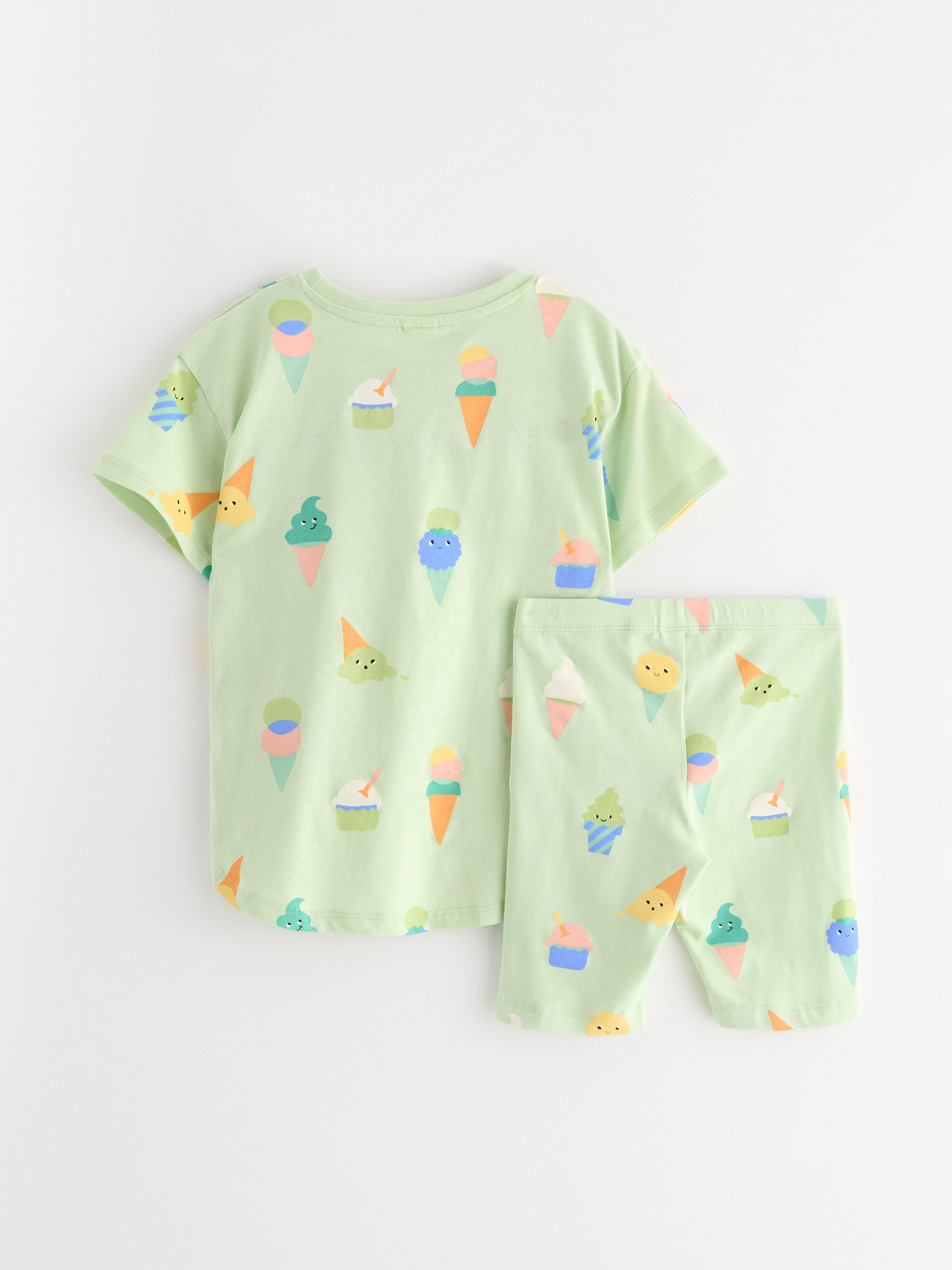 Conjunto - camiseta e calção de ciclismo verde claro