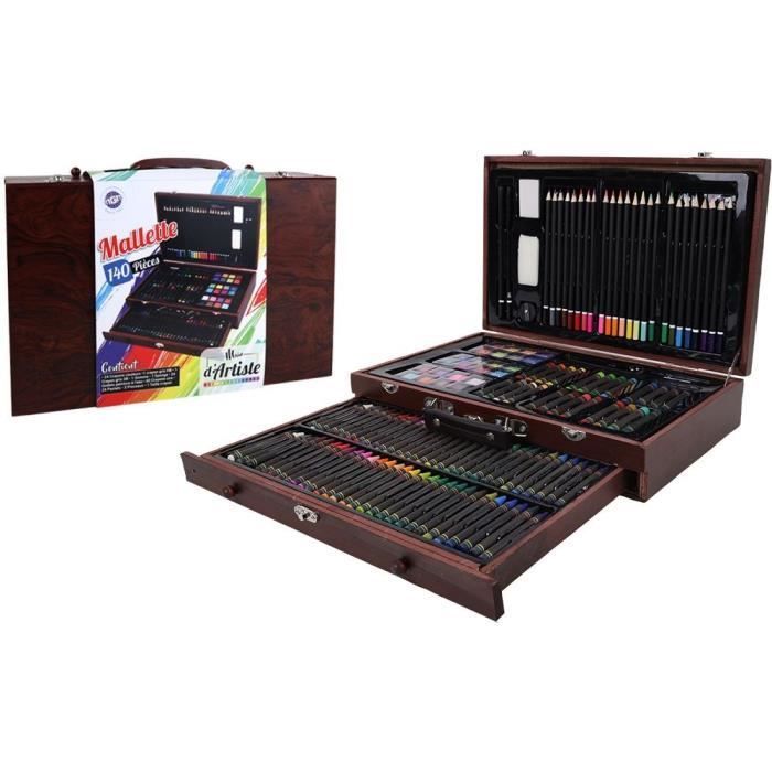 Set de arte XXL de 140 piezas - ARTIST'S MAIN - Caja de dibujo - Actividades de manualidades - Kit completo - Artes visuales