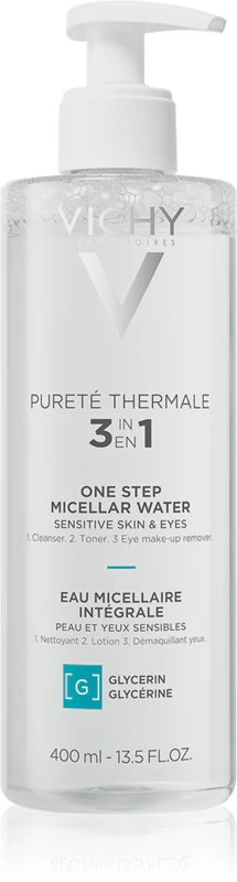 Mineralinis micelinis vanduo Vichy Pureté Thermale jautriai odai
