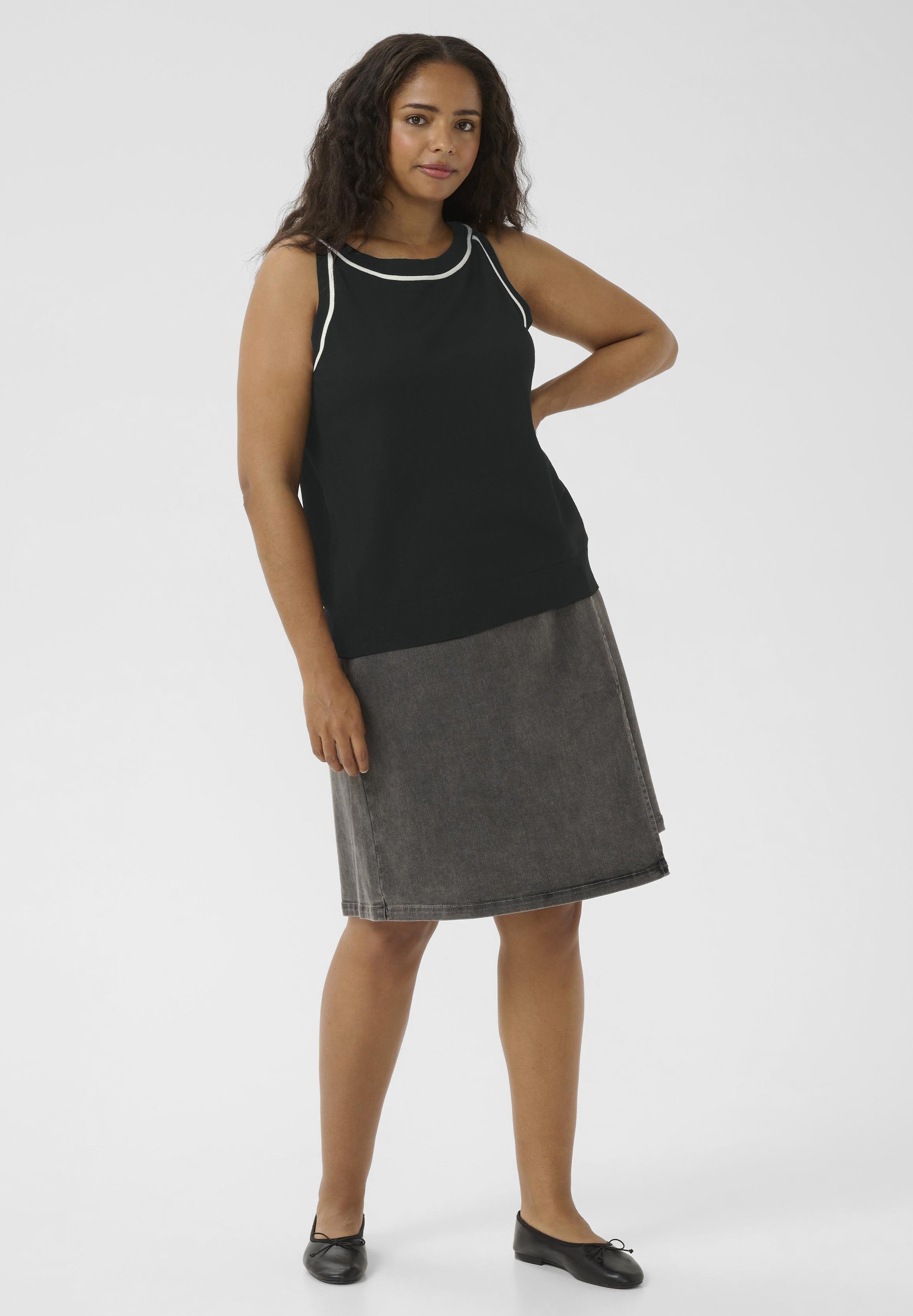 Kaffe Curve Top - noir profond