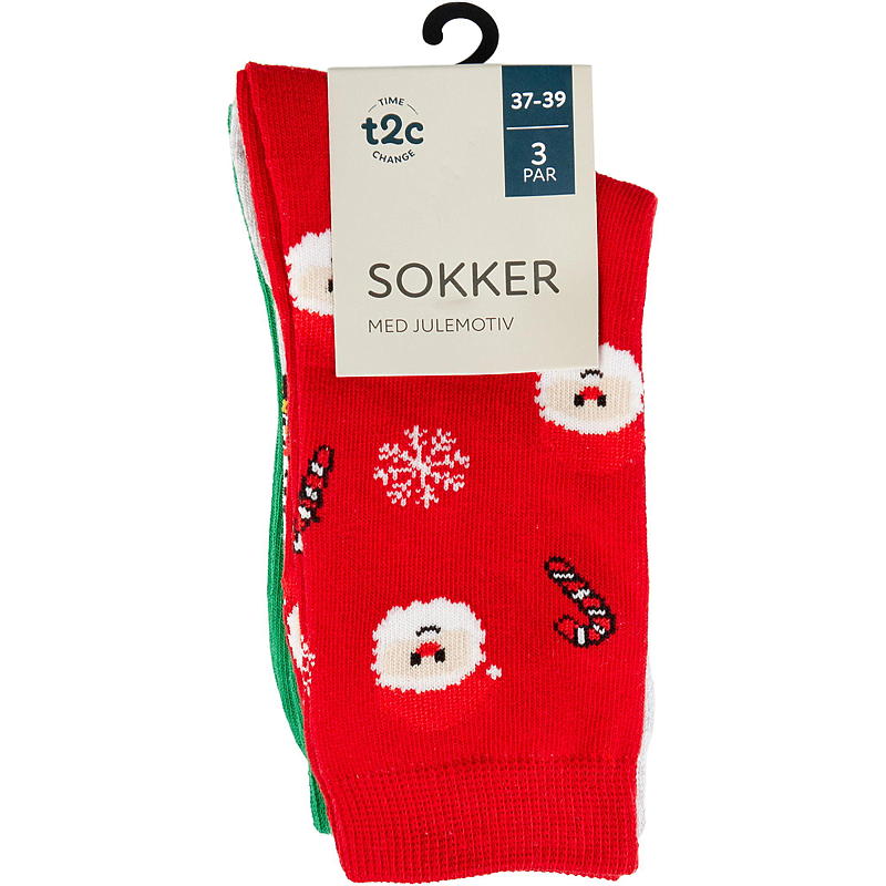 Time 2 Change sokker 3-pakning julemønster