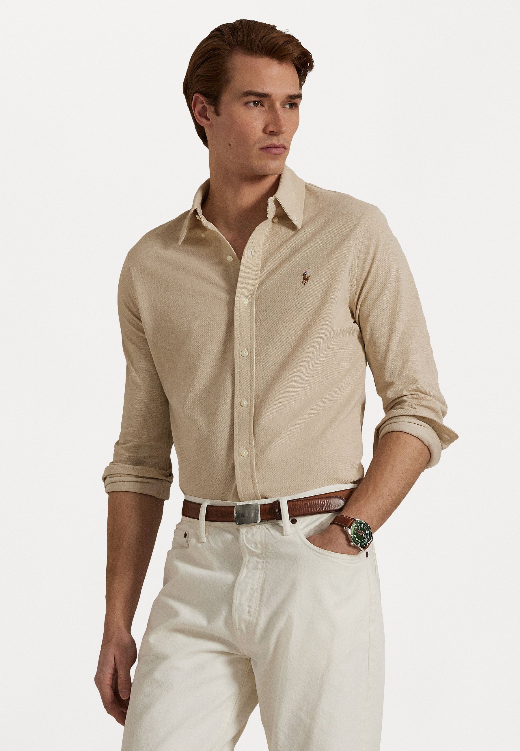 Polo Ralph Lauren Chemise sport à manches longues - Beige côtier