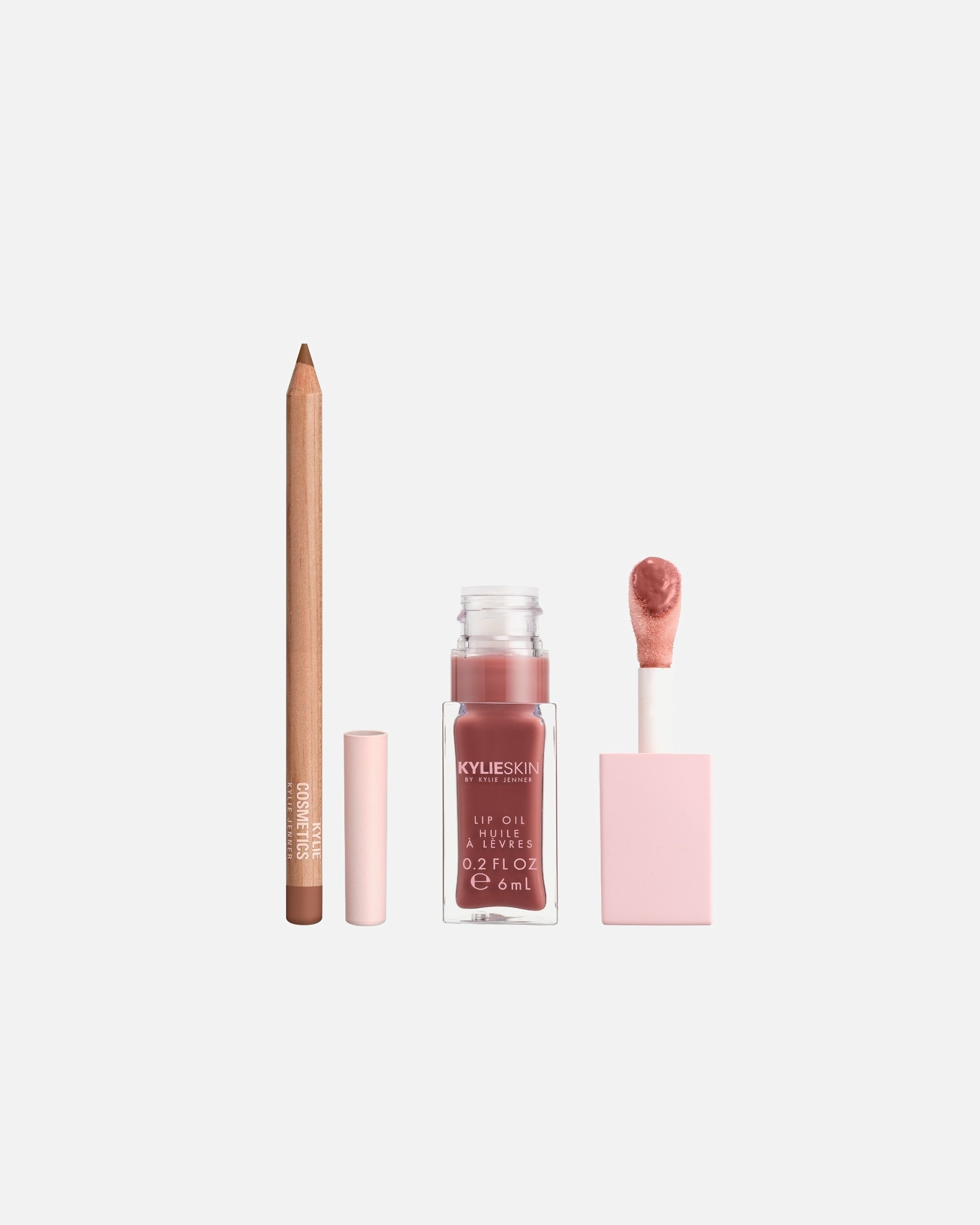 KYLIE SKIN lūpų makiažo rinkinys: lūpų pieštukas ir lipo-aliejaus duetas (1 vnt.)