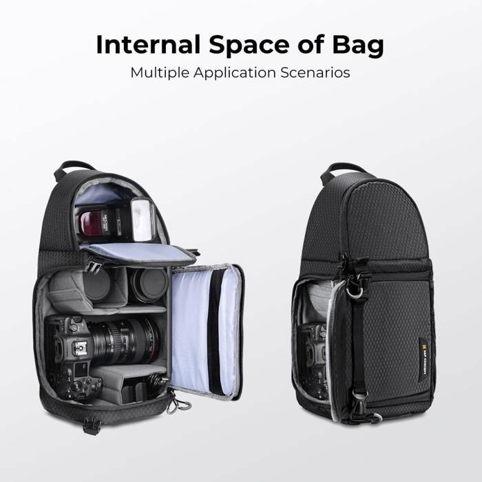 K&F Concept Sac à Bandoulière pour Appareil Photo, Sac Étanche pour Photographie, Sac pour Caméra Appareil Photo DSLR/SLR